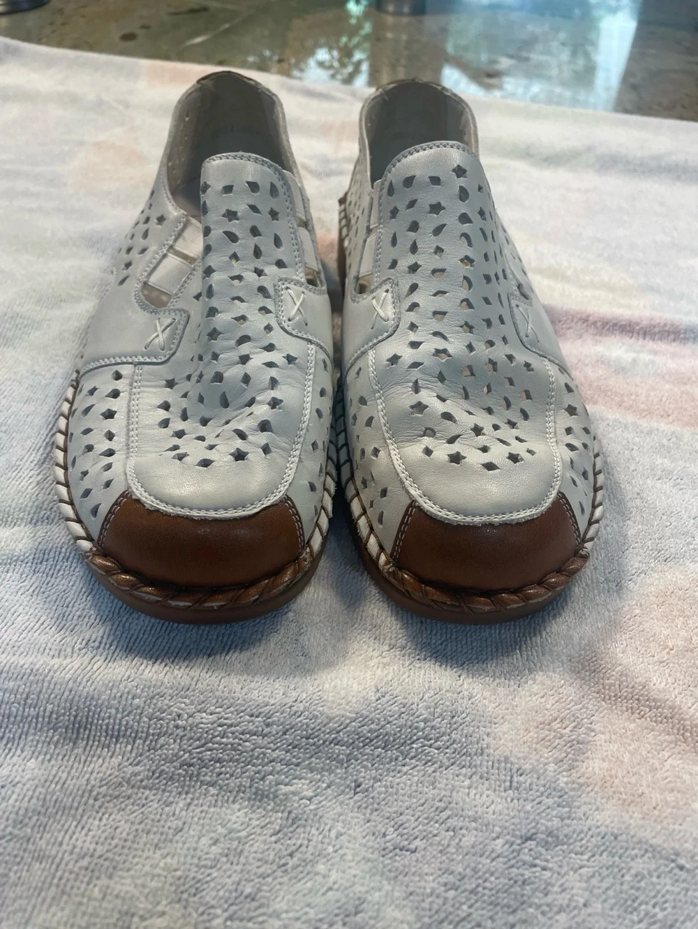 Rieker Anti-Stress perforated leather slip-on loafers - 8.5